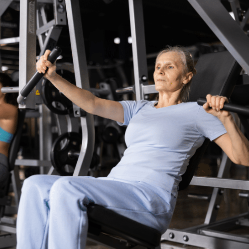 older woman strength training